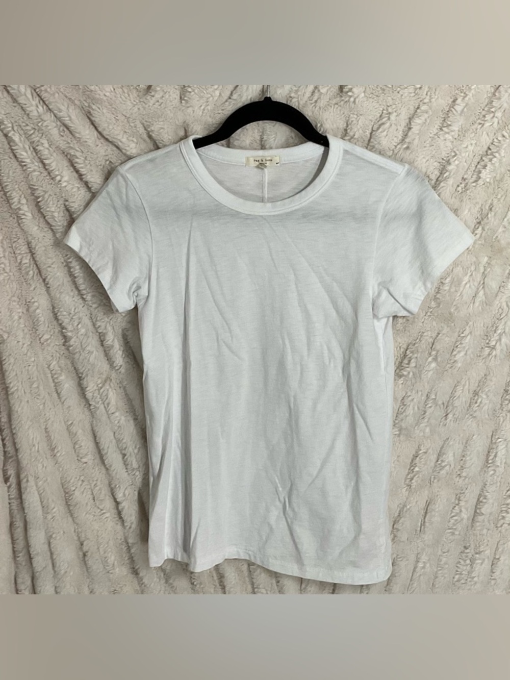 Rag & Bone Short Sleeve Relaxed Crewneck Tee in White